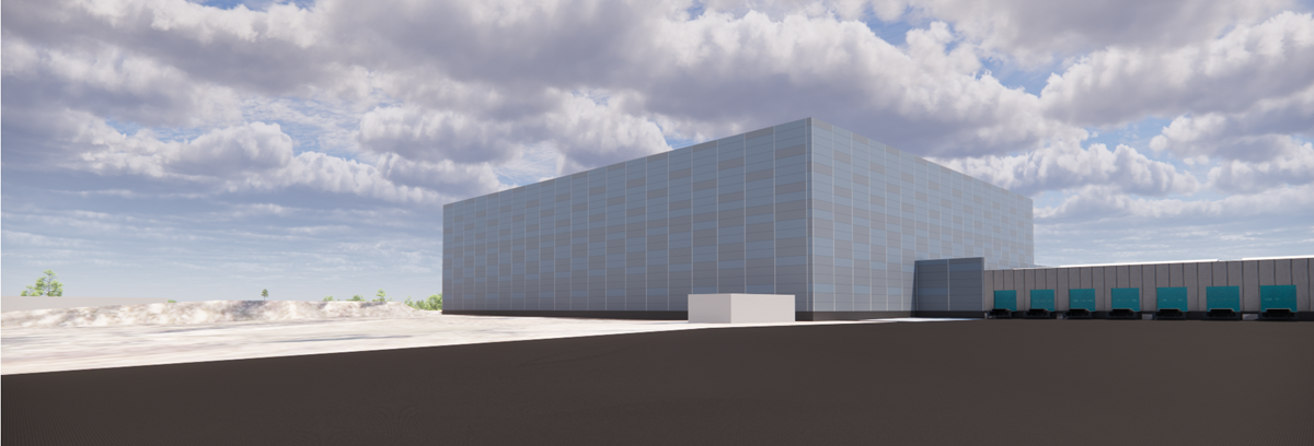 Visualisering af ny bebyggelse i 25 meters højde set tæt på