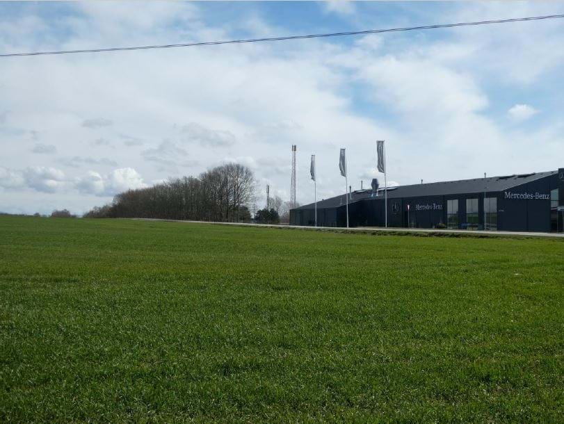 Efter visualisering set fra Strandstræde i en afstand af ca. 350 m.