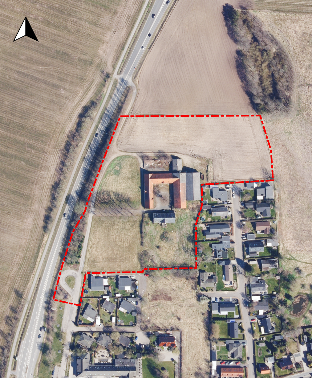 Billedet viser lokalplanafgrænsningen