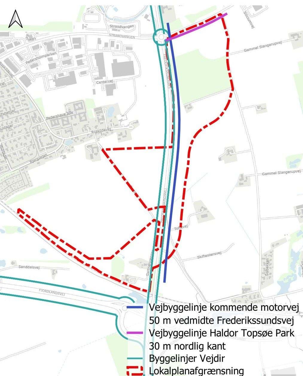 Vejbyggelinjer relevante for lokalplanen
