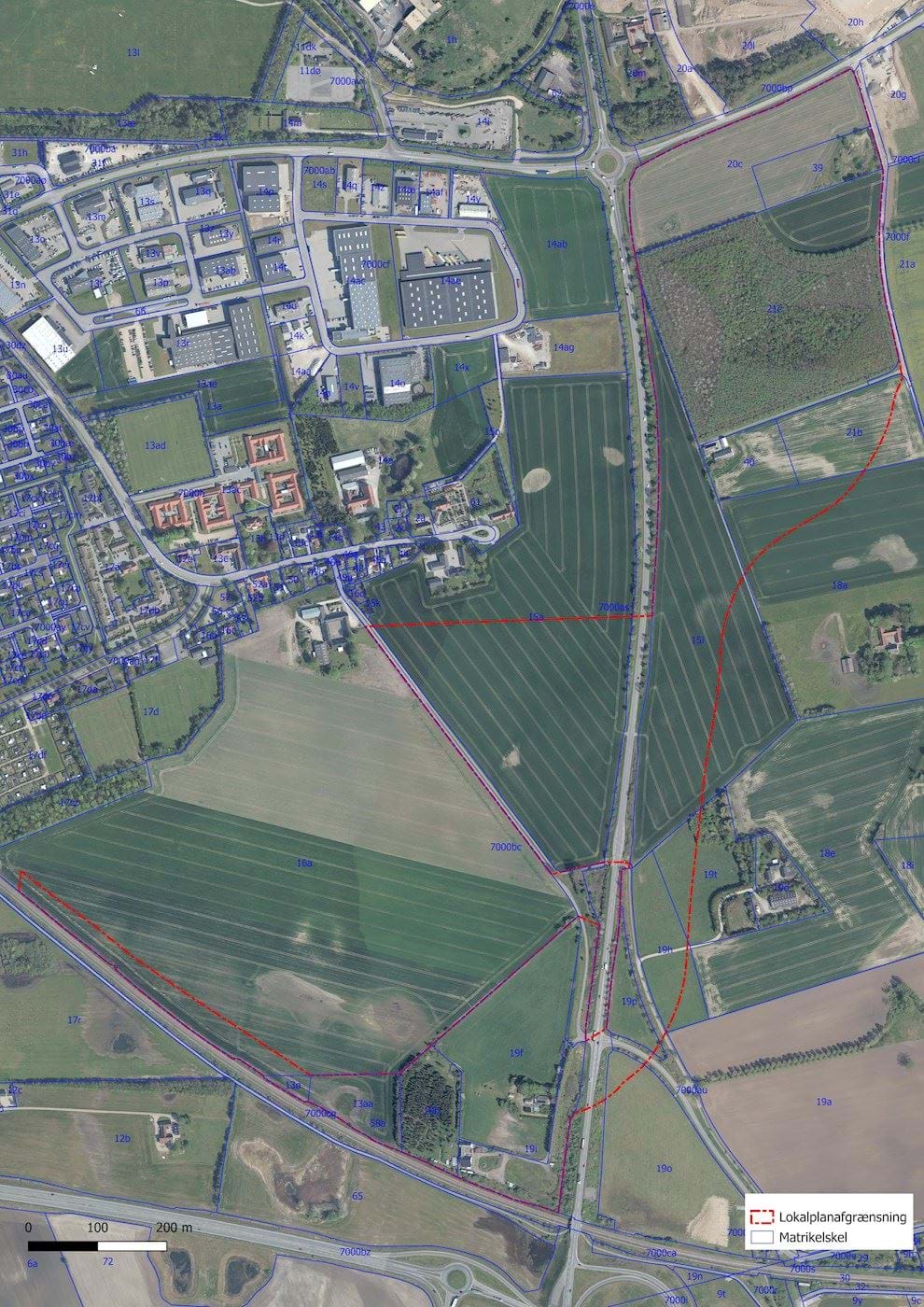 Lokalplanafgrænsning og matrikler