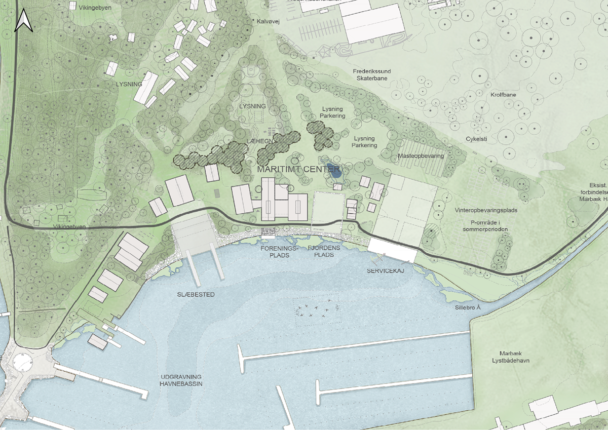Illustration der viser vision for disponering af området